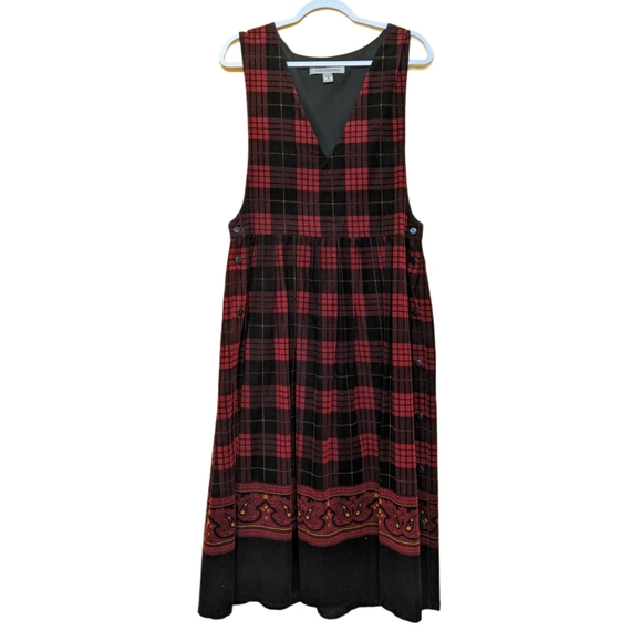 Vintage Dresses & Skirts - Vintage Karen Scott Jumper Tartan Plaid Dress 14